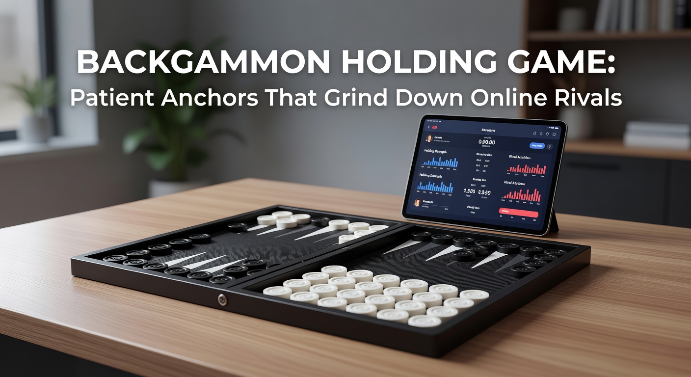 Close-up of an online backgammon interface displaying multiple patient anchors pressuring the opponent's checkers mid-game