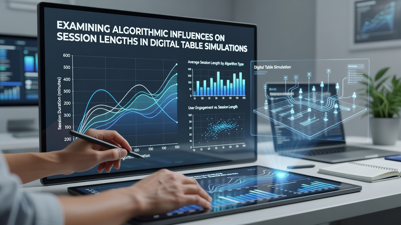 Visualization of algorithmic patterns affecting session durations in digital table game environments