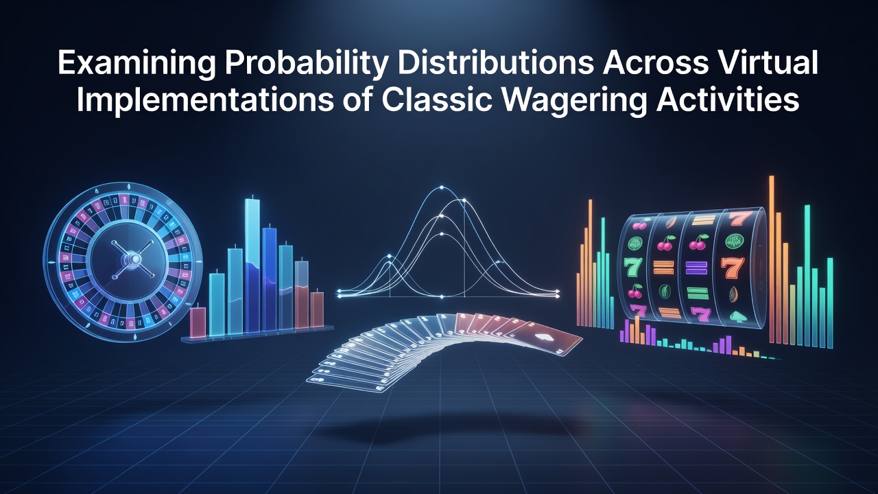 Visualization of probability curves overlaid on virtual roulette wheel simulations showing distribution spreads