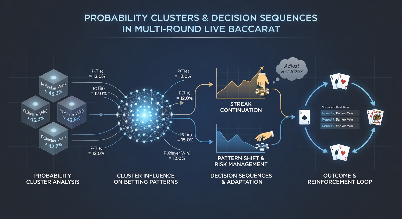 Baccarat roadmap display highlighting probability clusters and decision adjustments