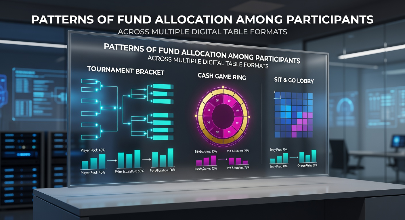 Digital table game interfaces showing varied player fund distributions in blackjack, roulette, and baccarat sessions