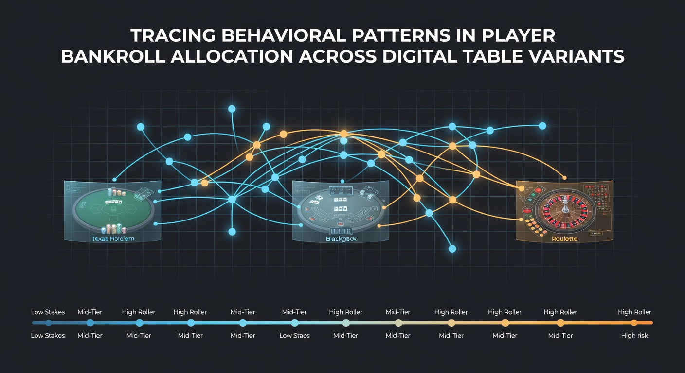 Infographic showing bankroll distribution patterns across digital blackjack, roulette, baccarat and craps tables